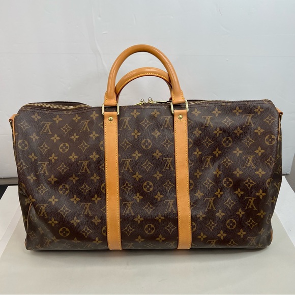Louis Vuitton Keepall 45 Monogram Coated Canvas Travel Bag Duffle Weekender - Picture 13 of 14